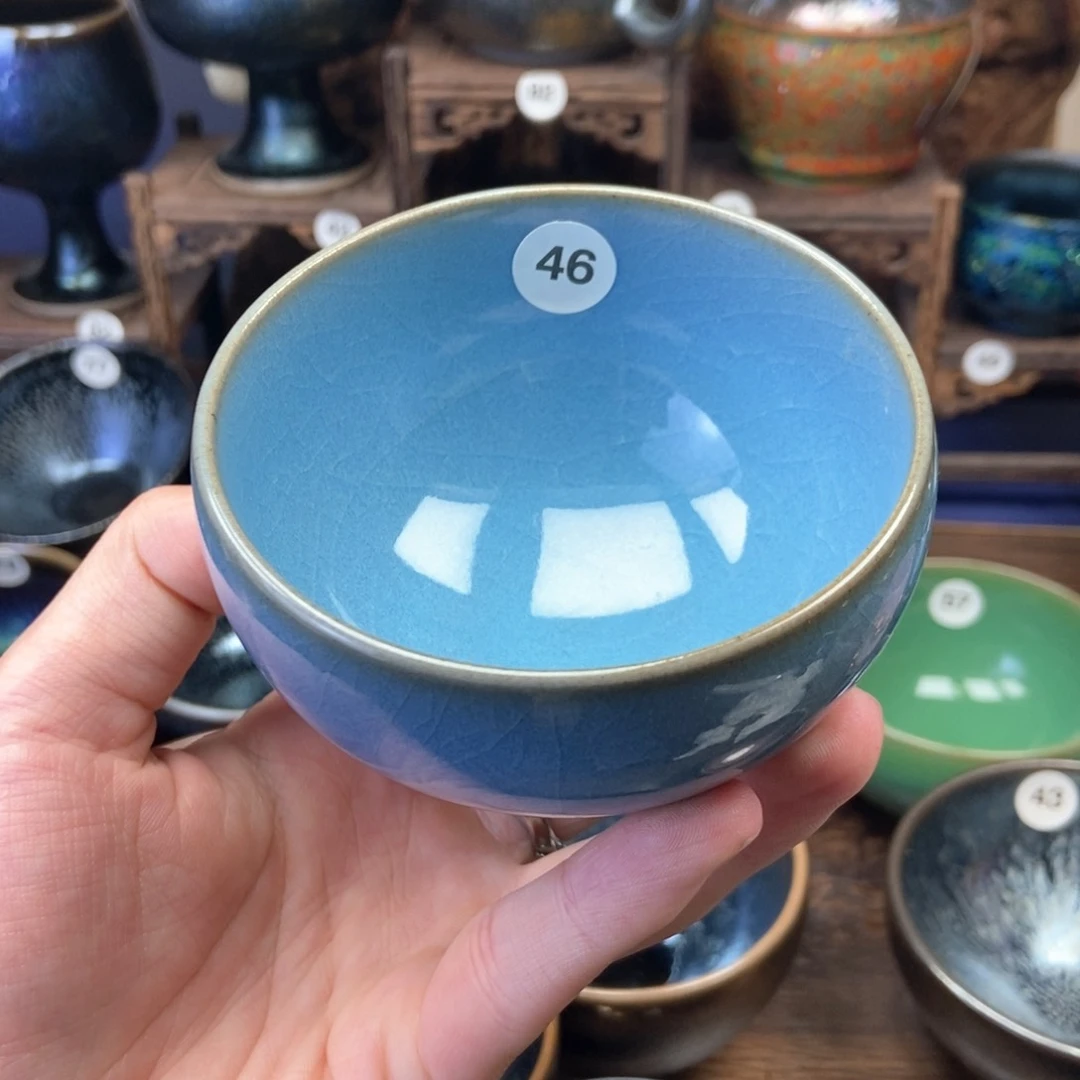茶盏蓝***天冰裂湖蓝主人杯