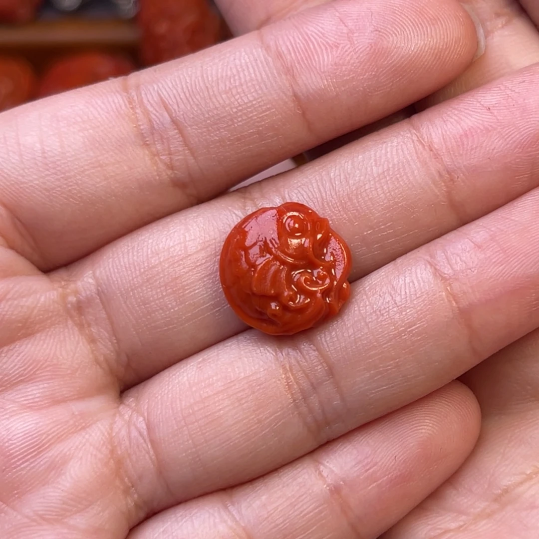 南红玛瑙未镶嵌川料瓦西14✖️6mm尺寸双鱼背云