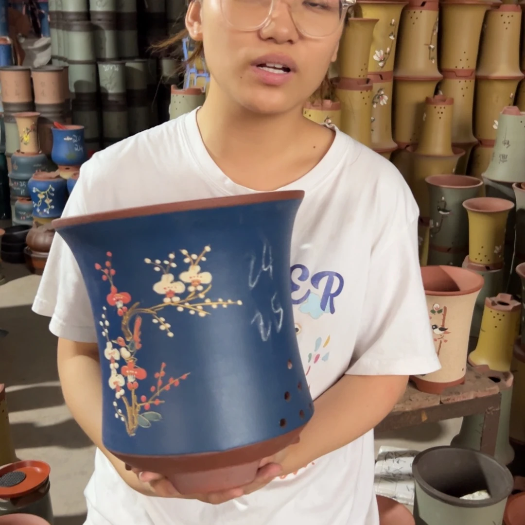 宜兴川阁紫砂花盆单个