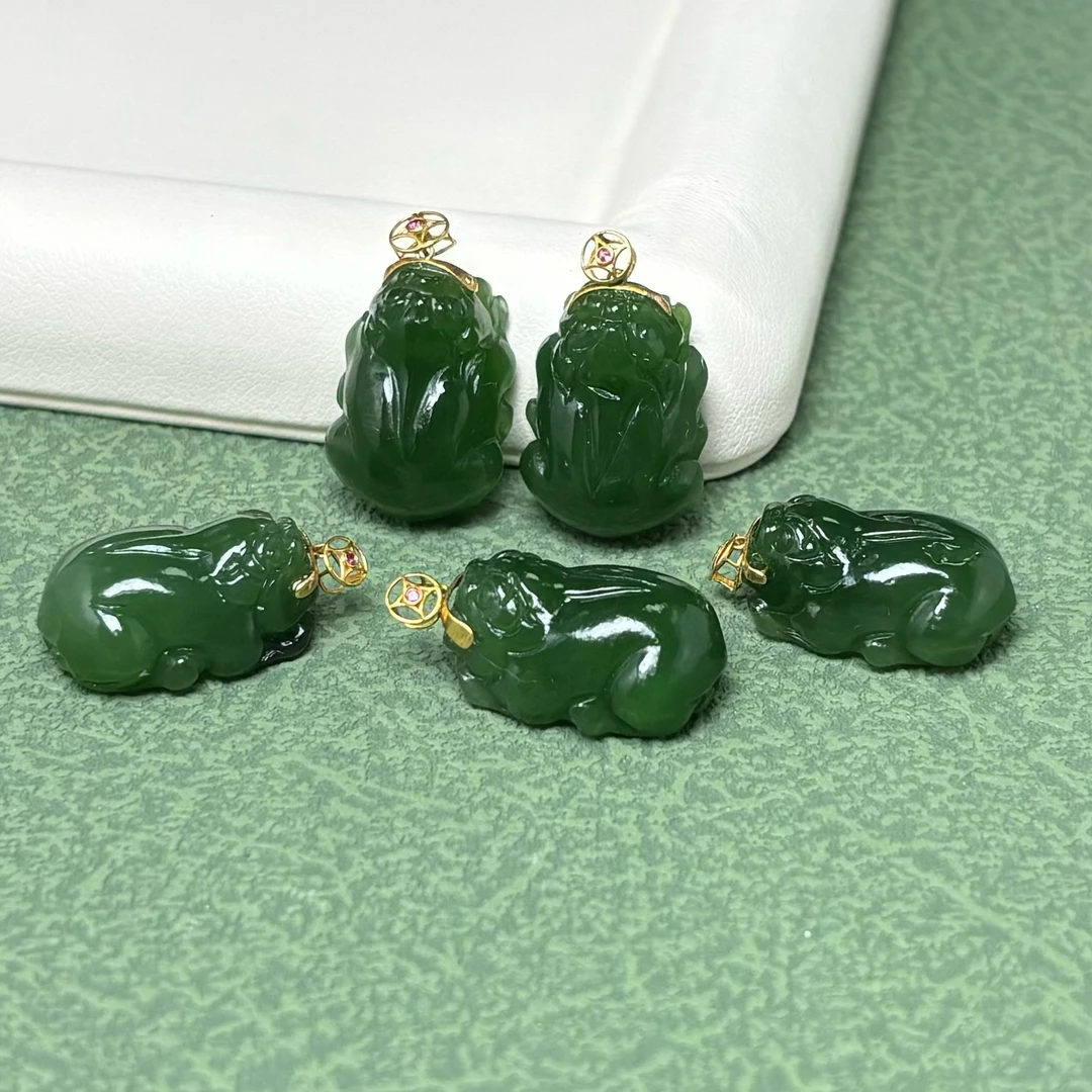 【老郑家】18K金和田玉貔貅挂件 多样性发1件不带链 1231
