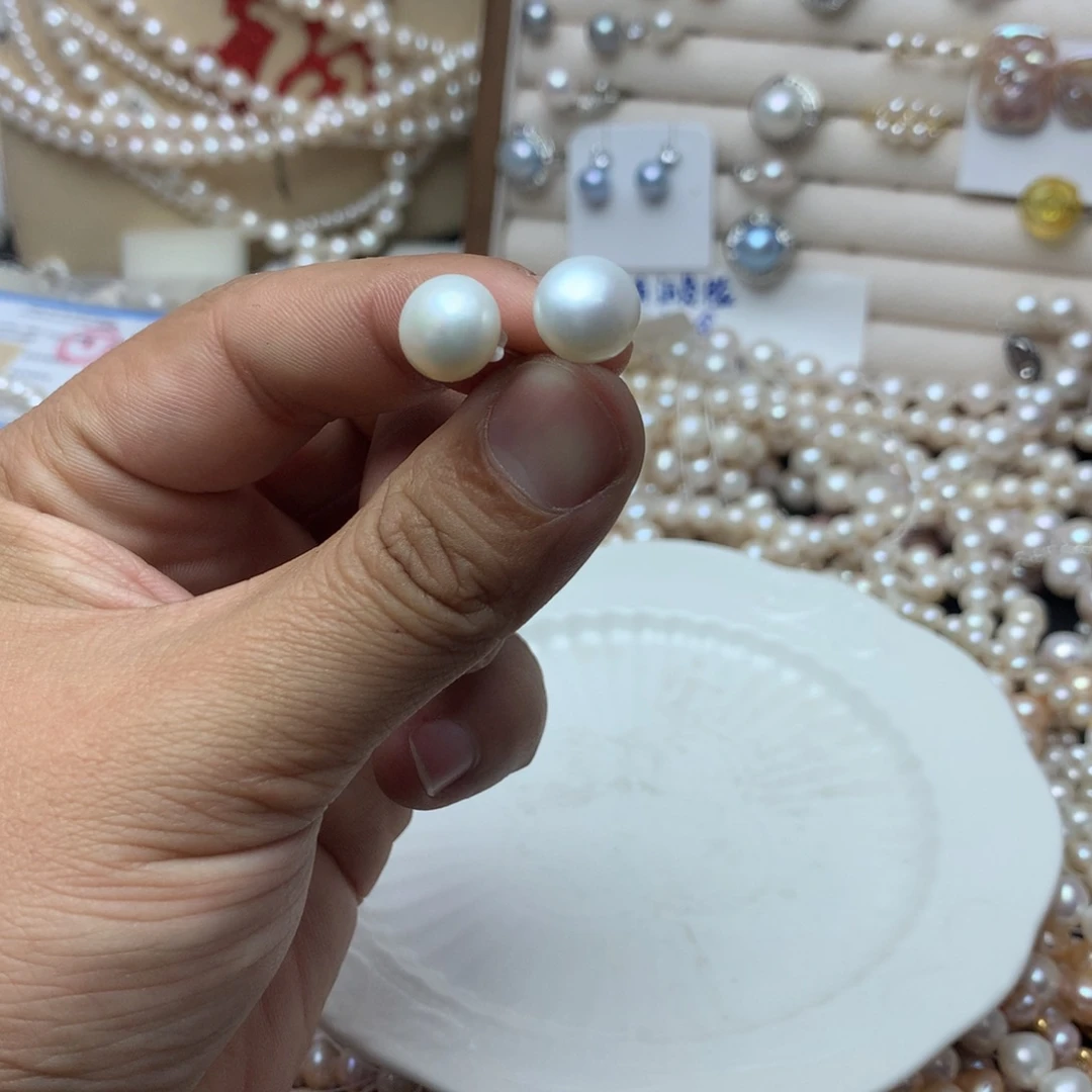 淡水珍珠10-11未镶嵌w66耳钉