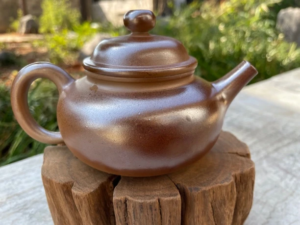 建水紫陶白泥柴烧壶