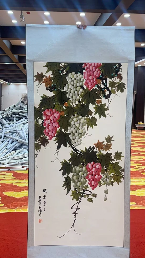 1国画装饰挂画卷轴高档锦绫已装裱（4尺竖）