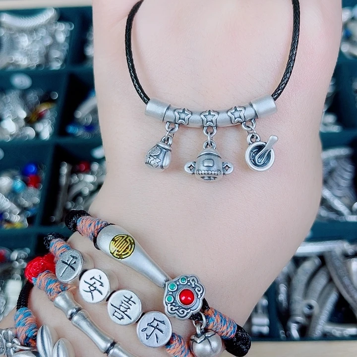 珐琅足银足银999丰衣足食弯管