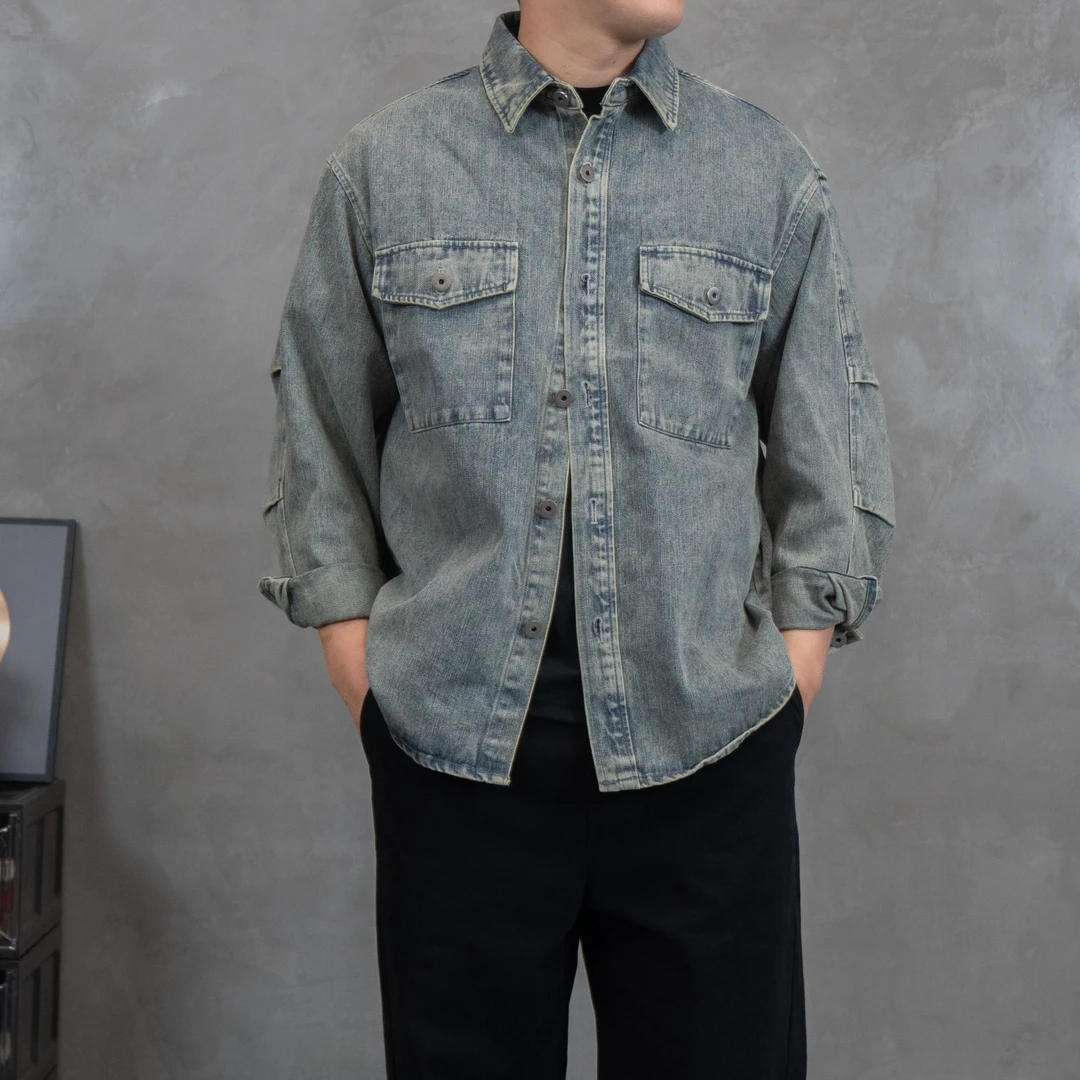 6便士2【58006港式休闲牛仔外套】春季工装日系休闲男女潮流外套