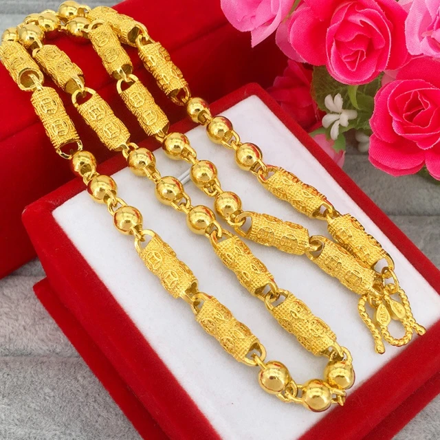 合金项链 双钱项链经典百搭款男士霸气磨砂