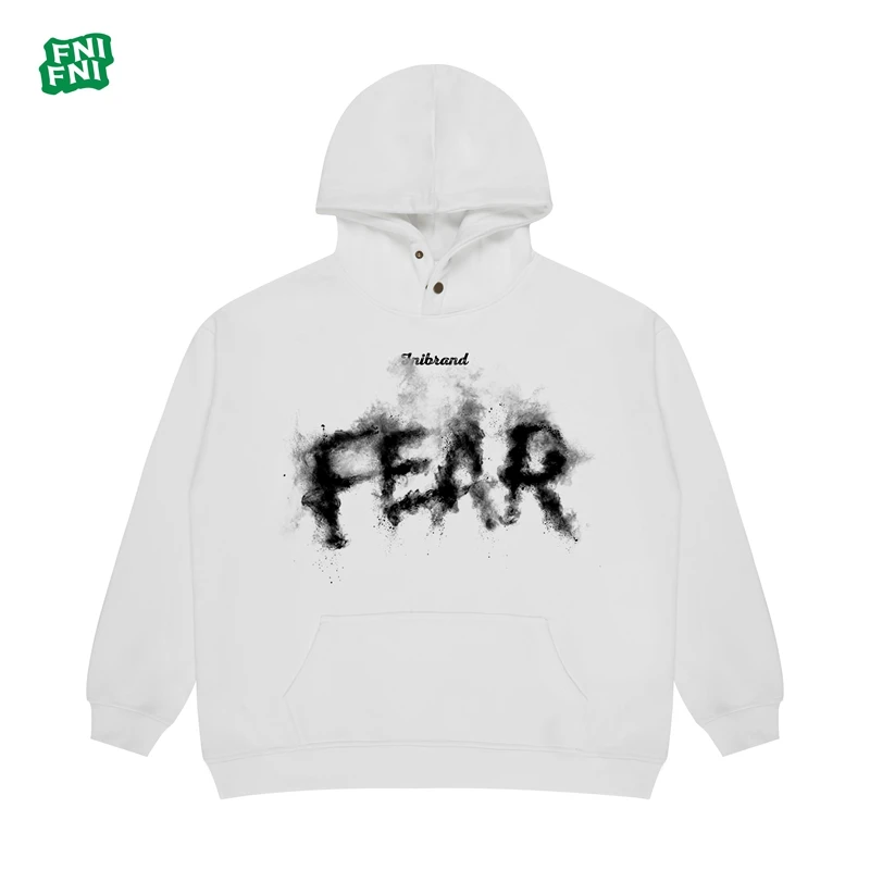 FNI国潮重磅棉（烟雾字母）男女同款加绒连帽卫衣24年早秋直喷