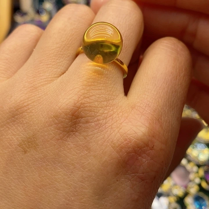 水晶戒指银S925镶嵌天然水晶戒指