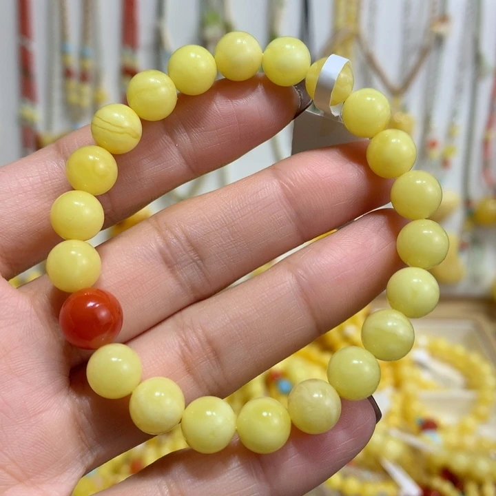 蜜蜡未镶嵌手链8.4mm