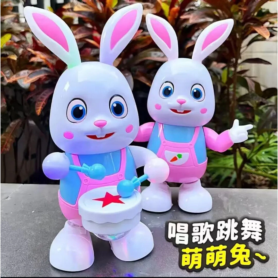 【灯光可关】电动跳舞小兔子乖乖0-3岁练习抬头训练20首儿歌舞蹈