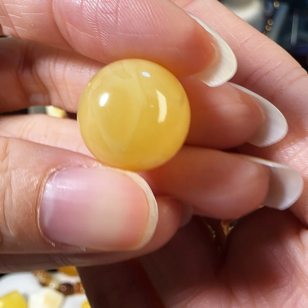 蜜蜡未镶嵌颈饰15.9mm浓蜡微瑕圆珠