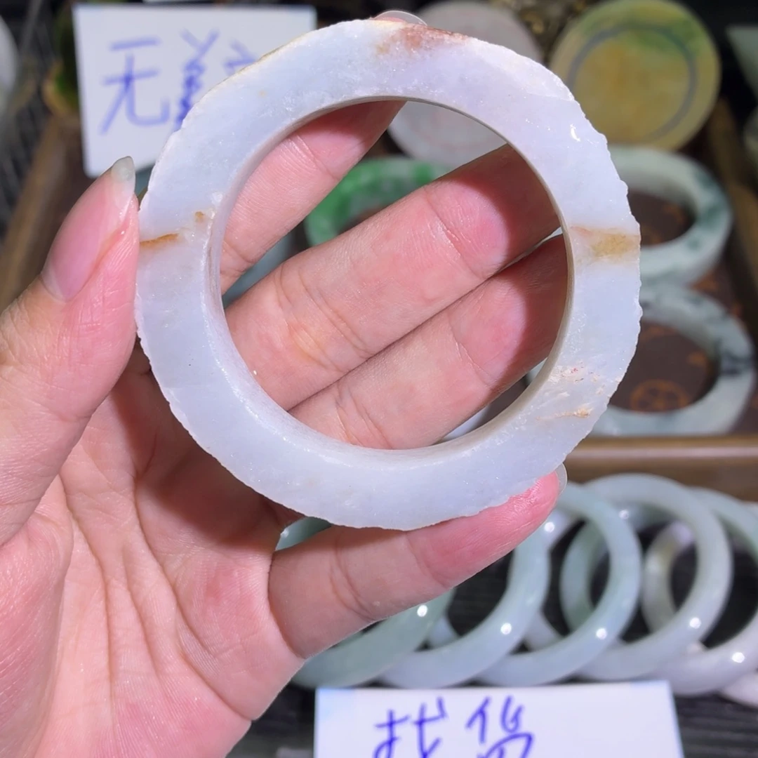 定制翡翠未镶嵌翡翠A货毛胚手镯定制