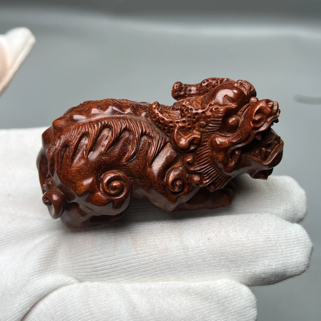 原汁原味 印度小叶紫檀 招财貔貅手把件
