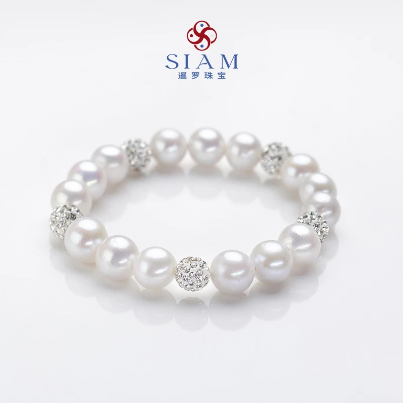 【暹罗珠宝】天然特选极光‘白细胞’珍珠手链 506