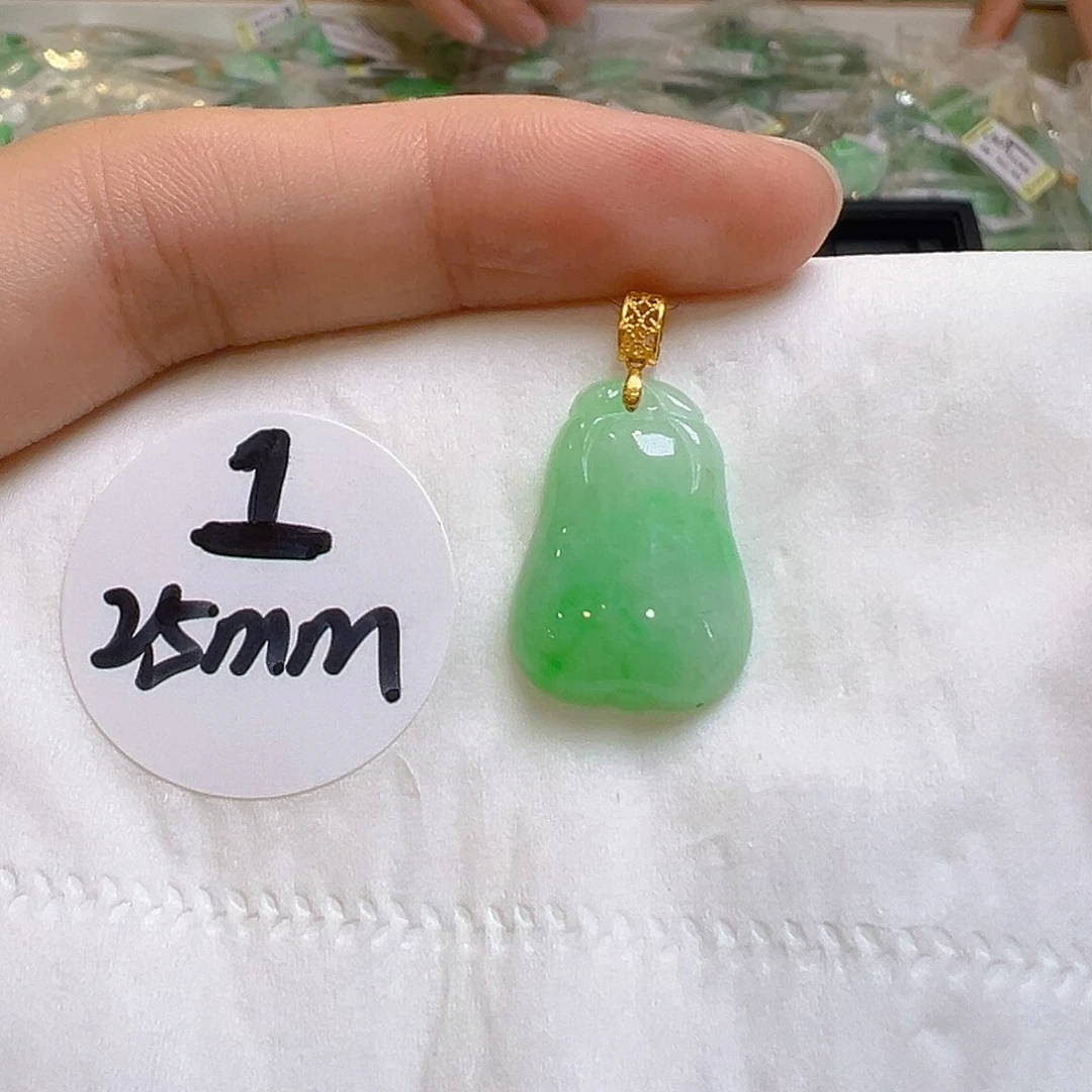 翡翠18K金镶嵌吊坠(不含链)翡翠