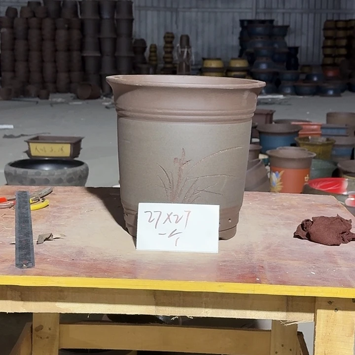 紫砂花盆手工制作65