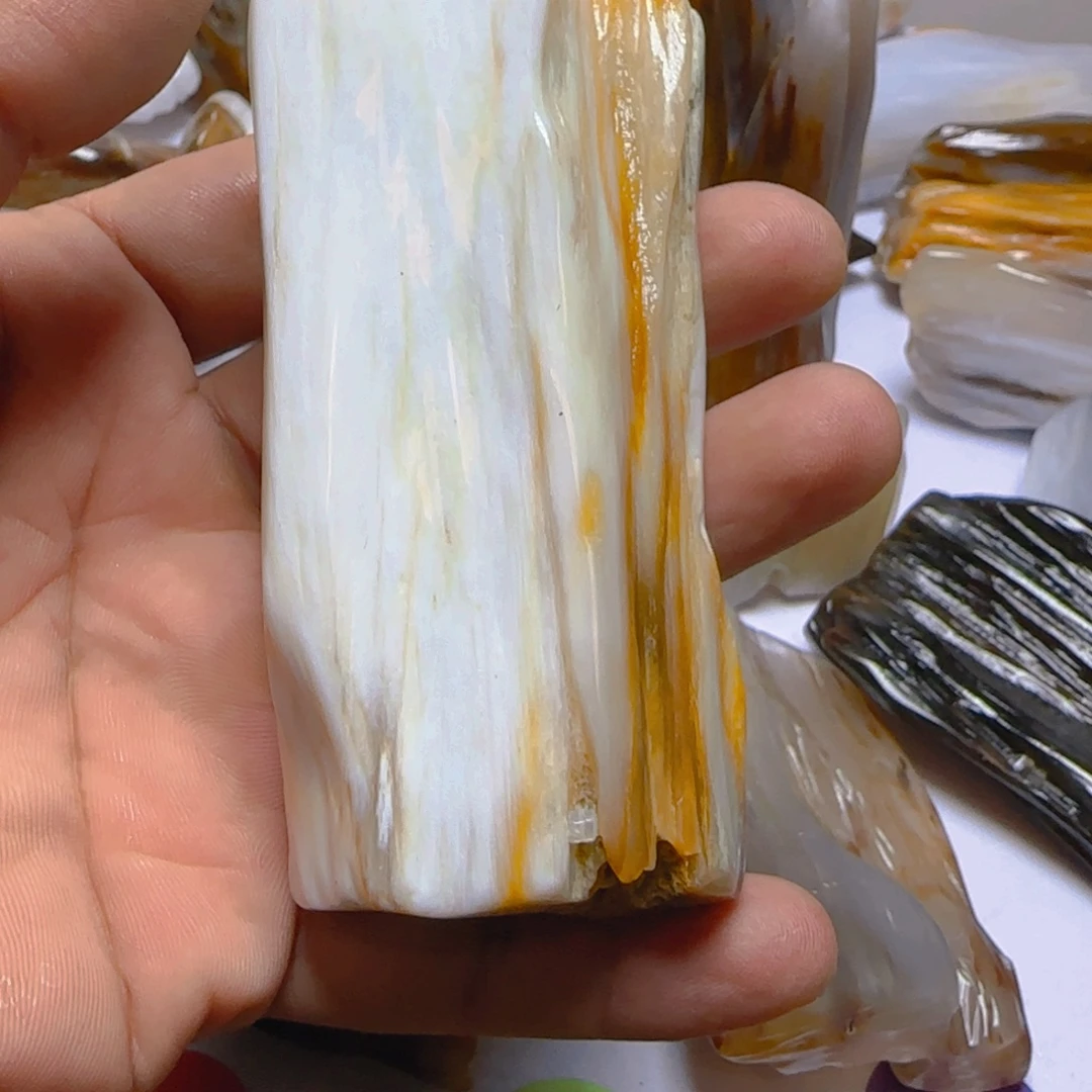 硅化玉未镶嵌手把