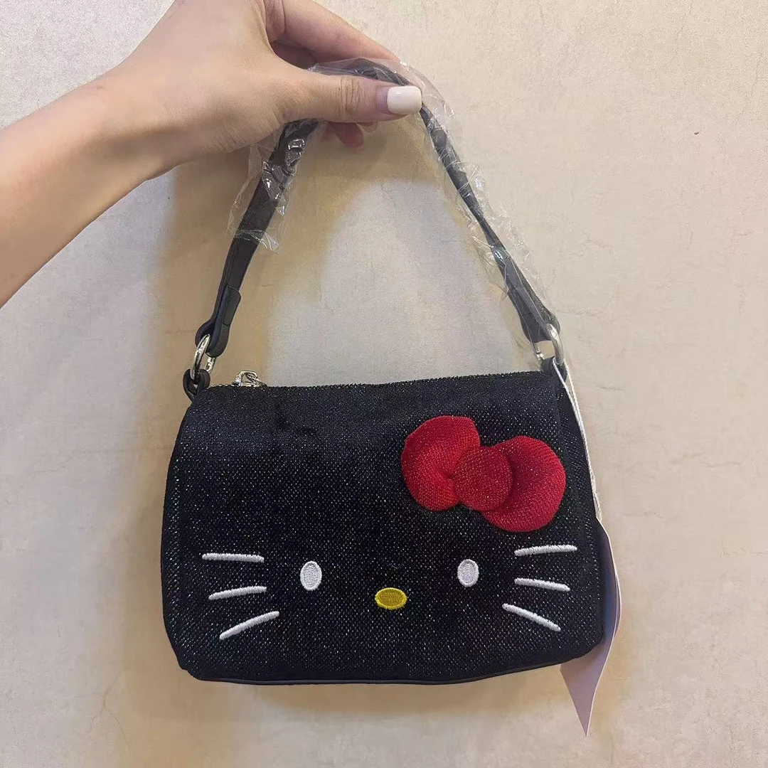 甜美黑皮猫咪百搭腋下包J1927