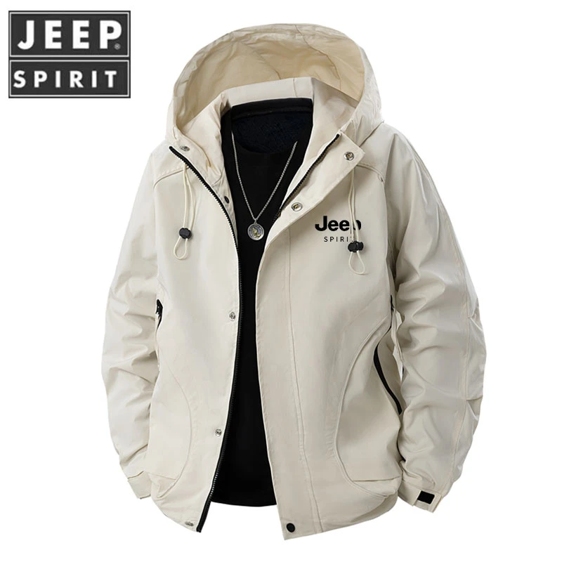 JEEPSPIRIT/吉普连帽夹克男春秋季2025新款男士秋装情侣外套上衣