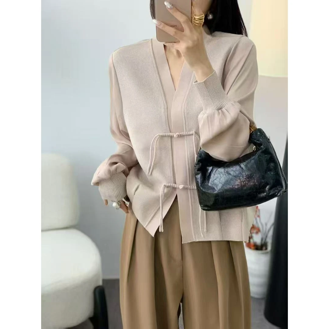 （玉姐家）早秋新款国风扣高级感开衫f1503 J6094