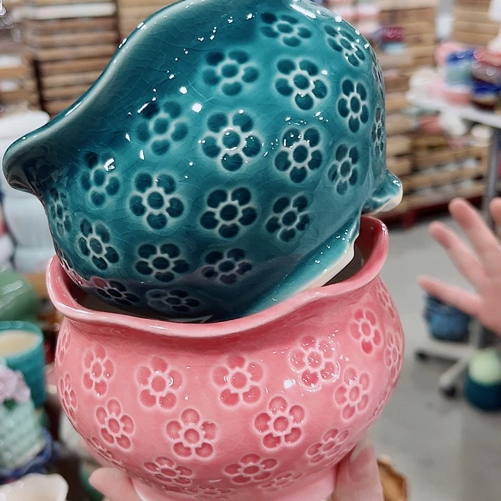 有孔.凑单10元陶瓷花盆发货！