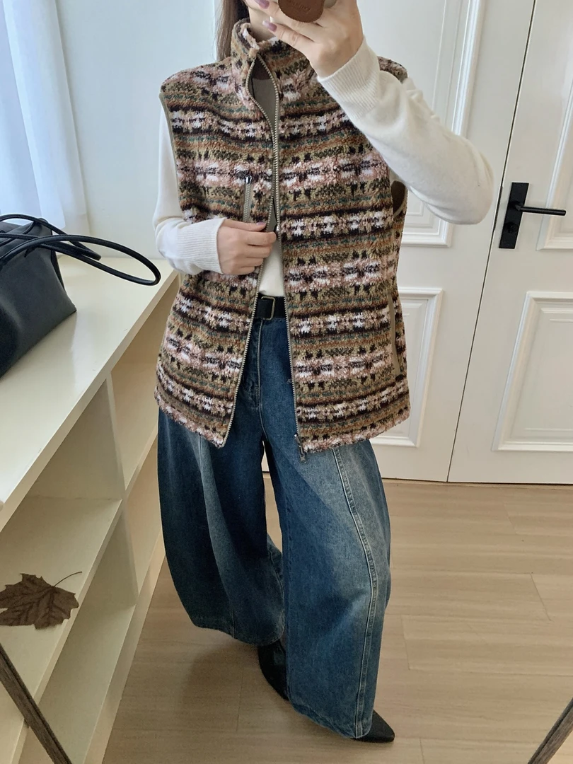 FUJIA STYLE新款时尚百搭简约气质休闲双面穿马夹MJ88597