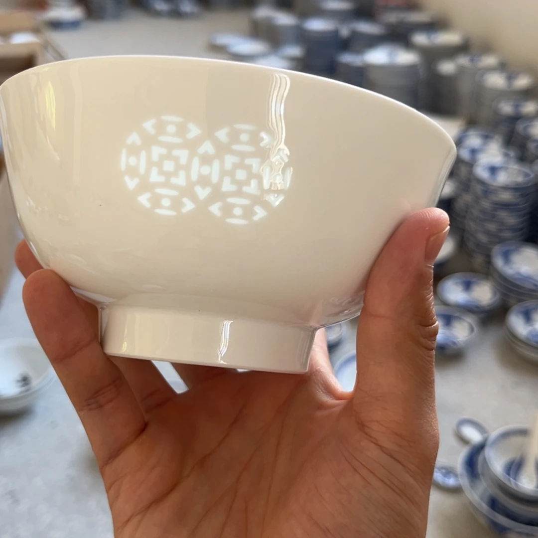 碗新品6英寸双钱面碗2只