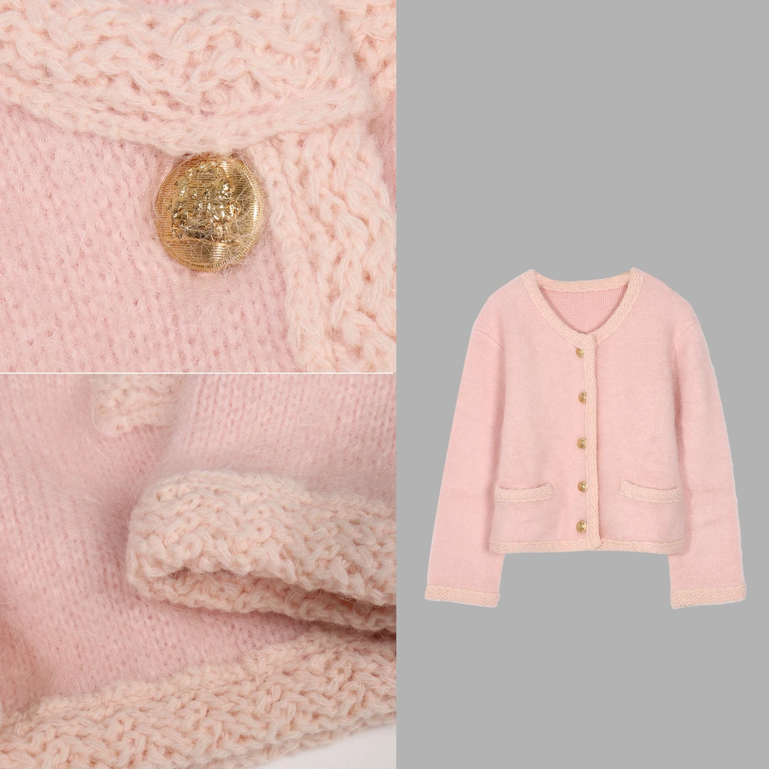 凯特丝蓓2779#小香风轻奢休闲开针织衫外套