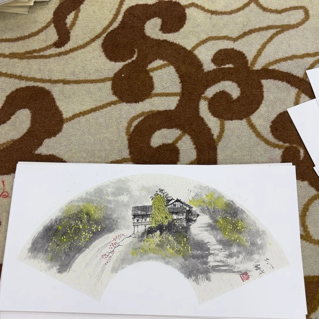 国画啊铁扇面李欣主播