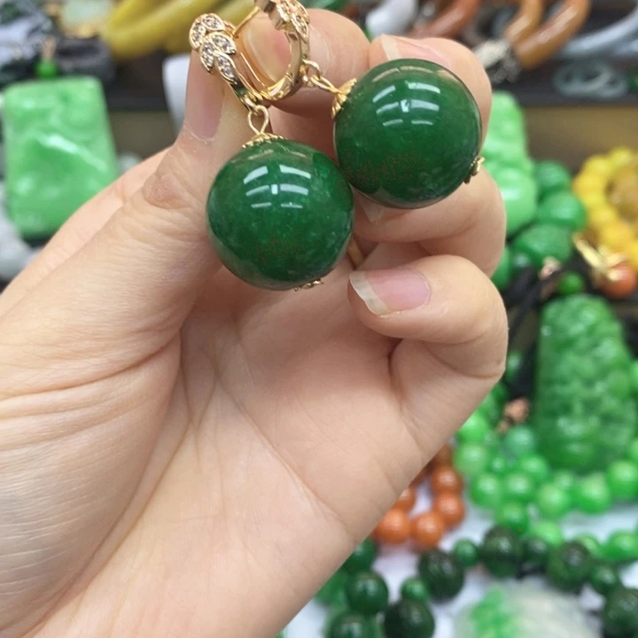 翡翠未镶嵌手链耳饰13