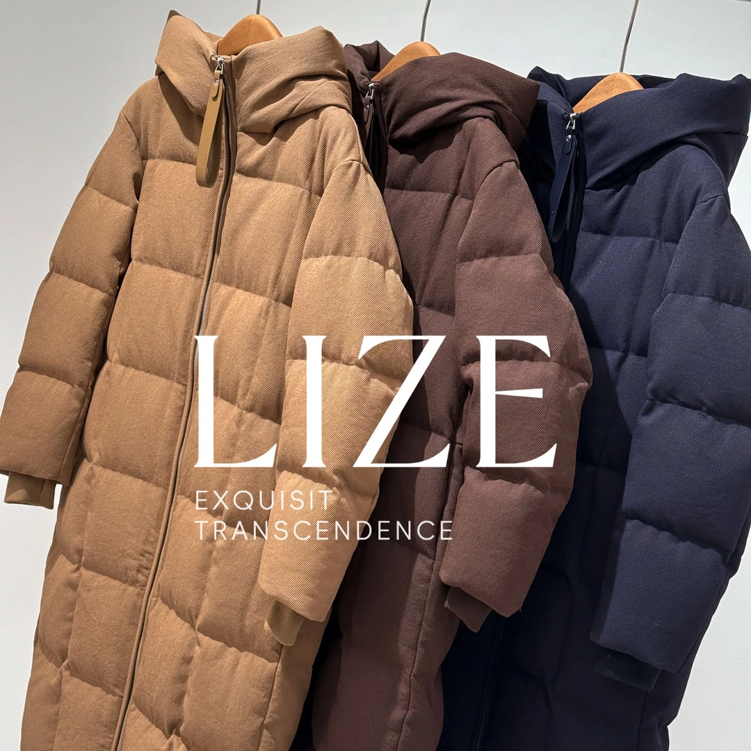 LIZE「L0547」中长款连帽鹅绒服
