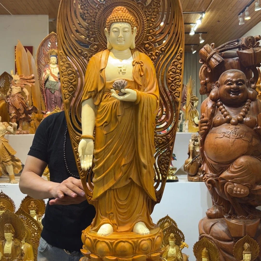 东***思香樟木阿弥陀佛宝像