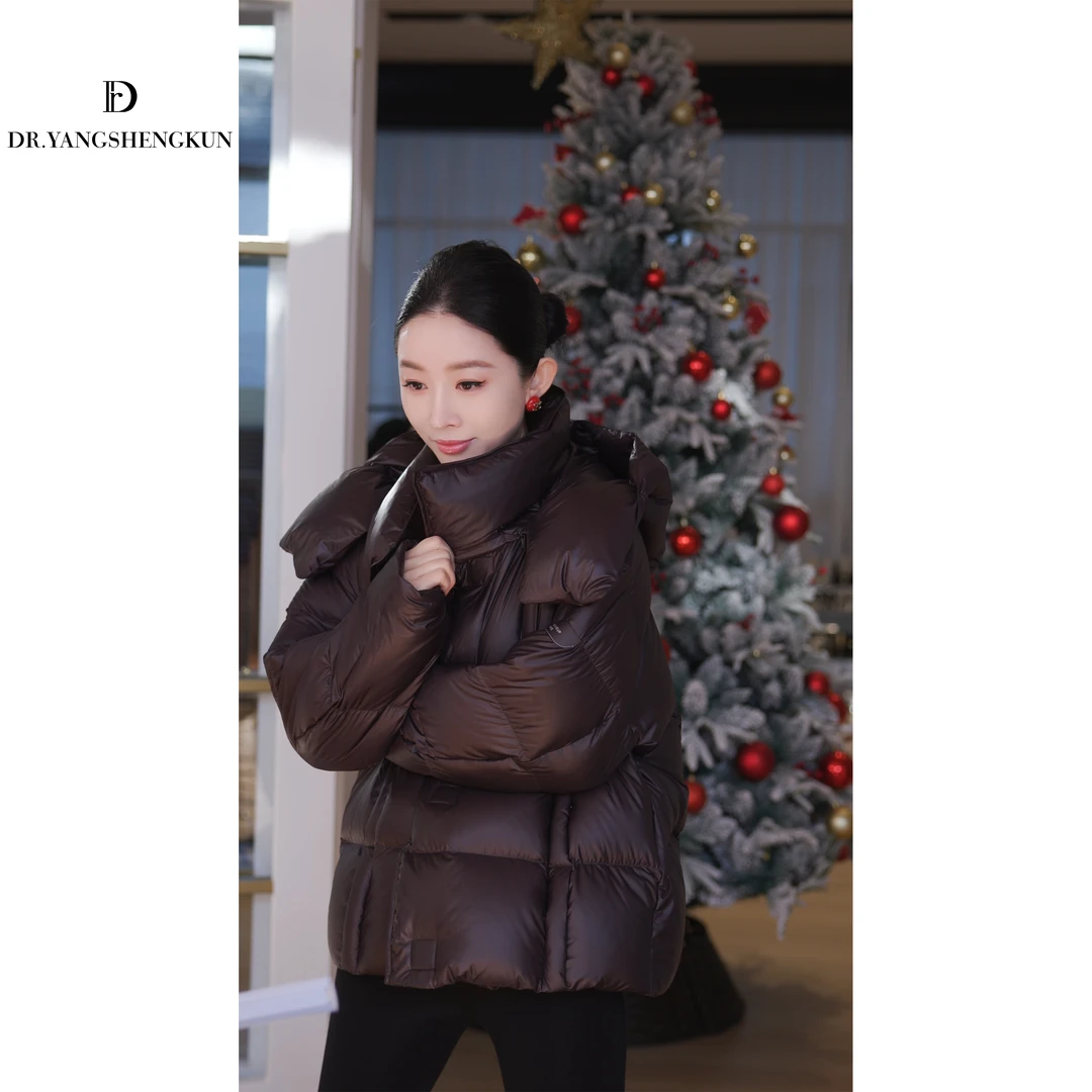 杨圣坤2025冬季新品波兰科鲁达95白鹅绒短款连帽羽绒服S825120711