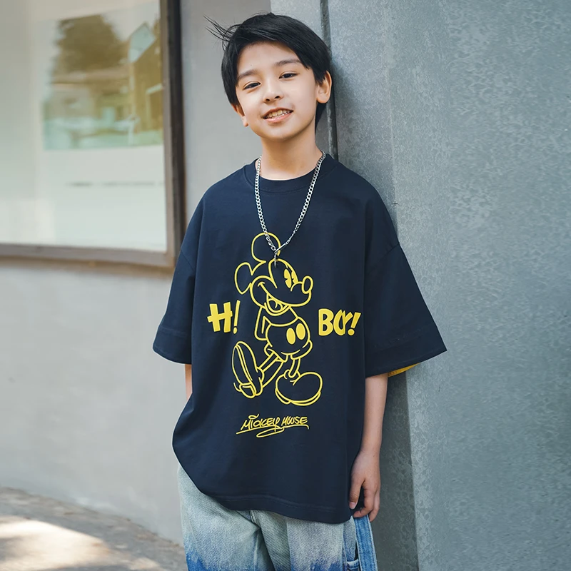 男童短袖t恤2025新款儿童夏款卡通印花上衣中大童男孩夏款半袖潮