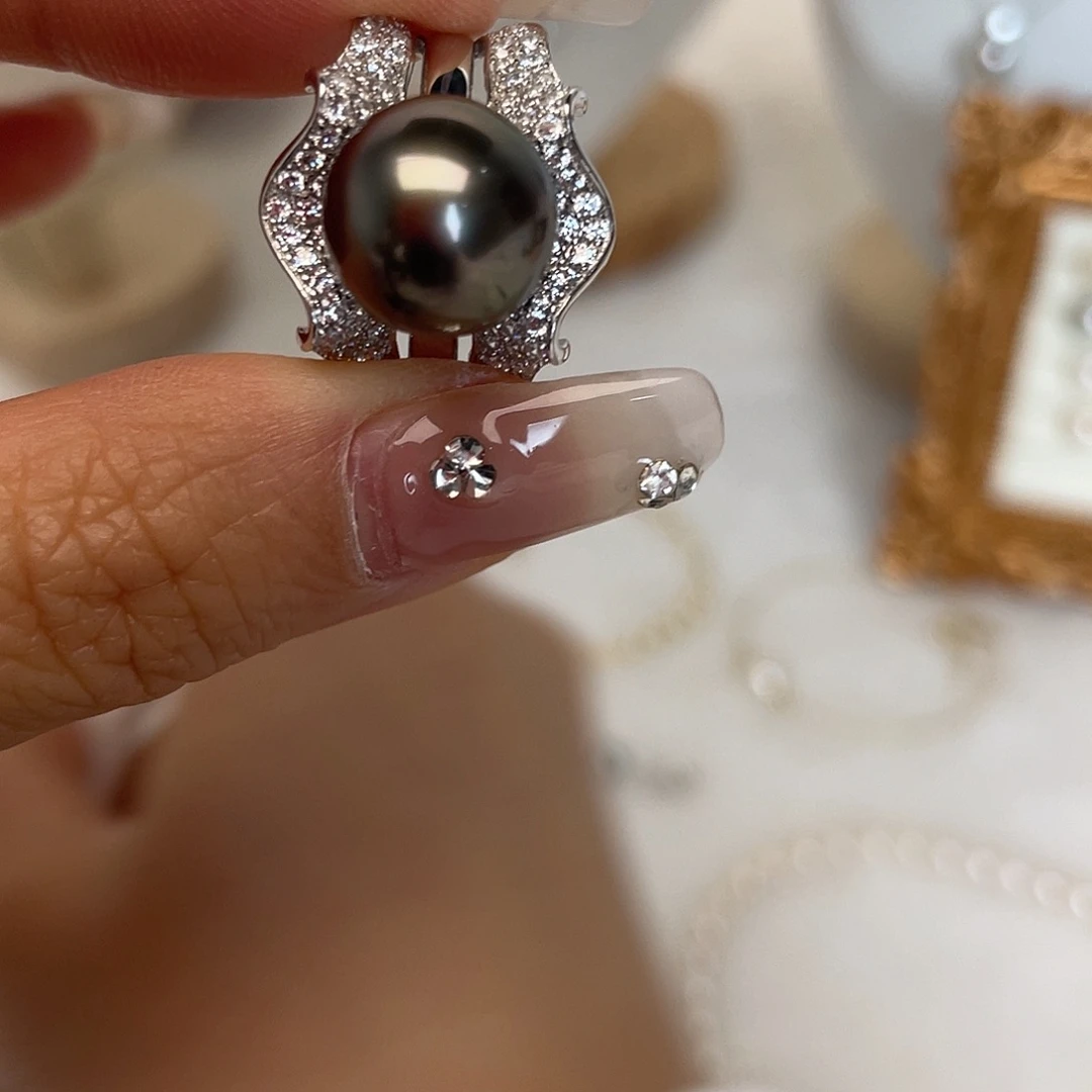 银S925镶嵌海水珍珠戒圈