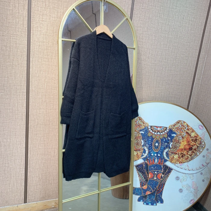 DD179孕妇黑色毛衣开衫90-150