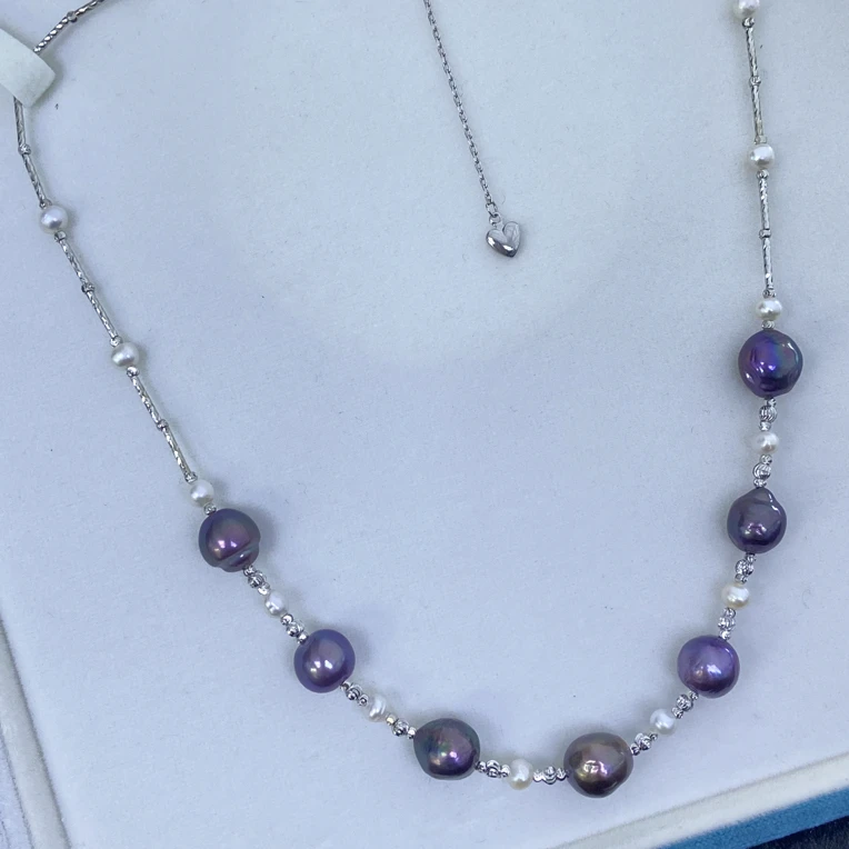 X245紫珠满天星锁骨链银百搭时尚轻奢