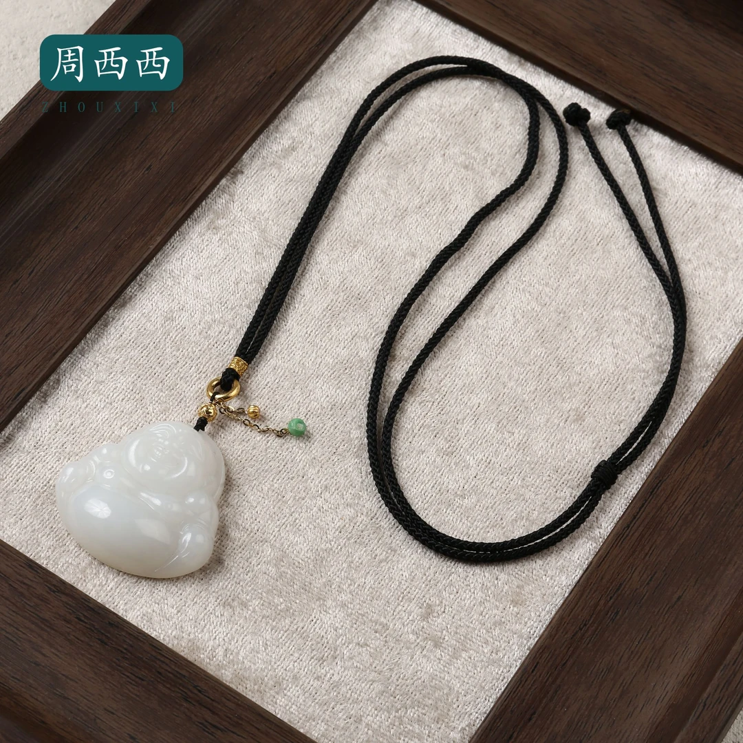 周西西精美珠宝18K白玉佛公项链长3.4宽3.5高0.6多样性发货17655