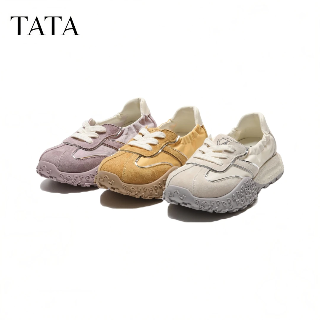 TATA他她厚底休闲阿甘鞋女复古透气芭蕾运动鞋2025夏新款CM703BM5