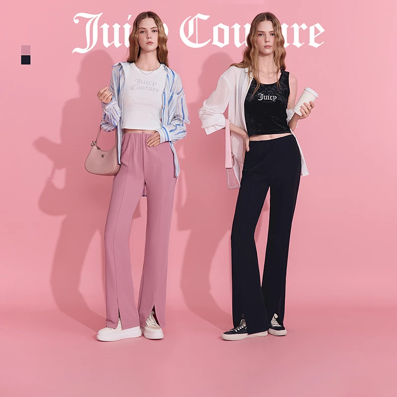 Juicy Couture橘滋2025夏新款夏日街头微弹修身微喇休闲长裤女