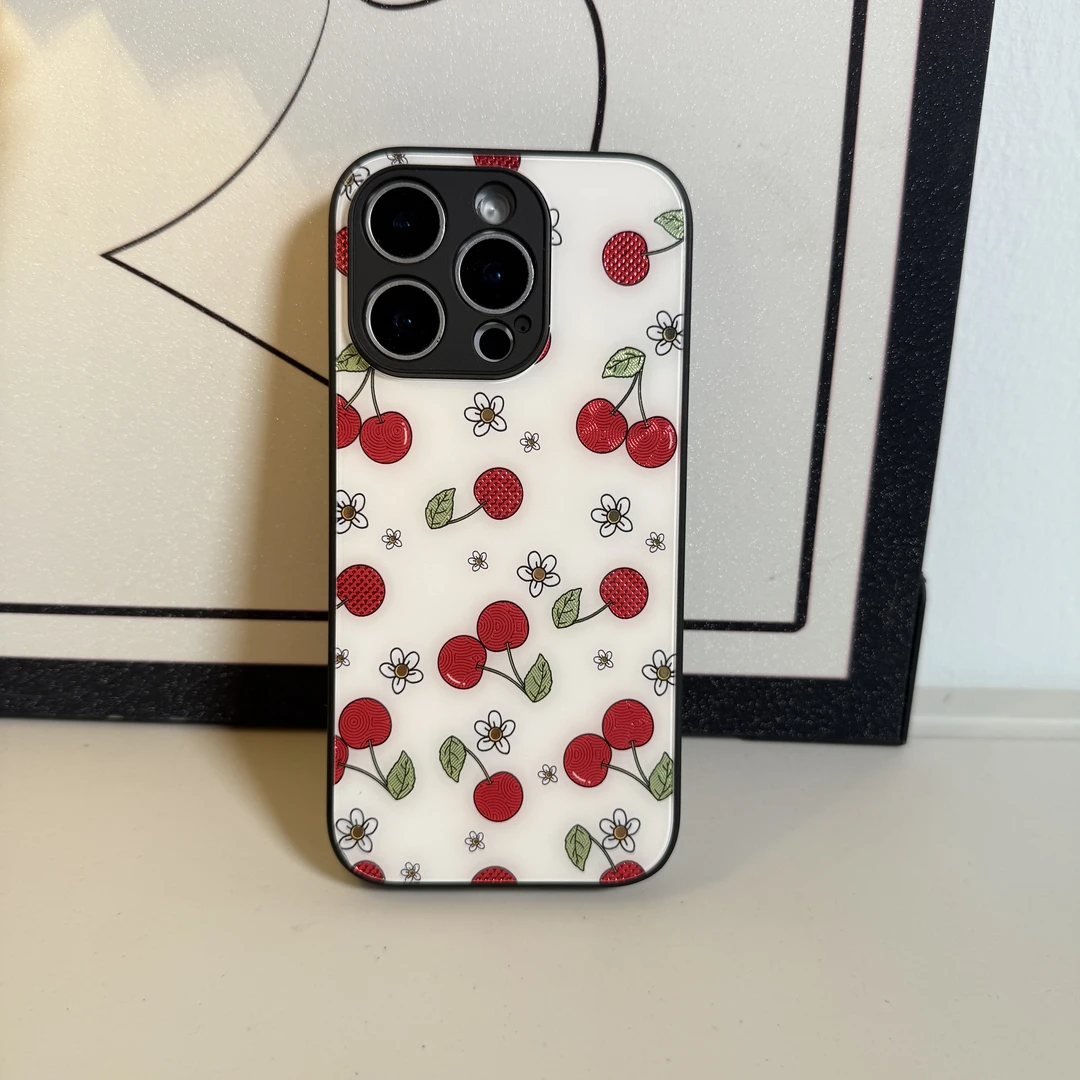 樱桃鎏金工艺手机壳适用于苹果荣耀华为oppo小米vivo