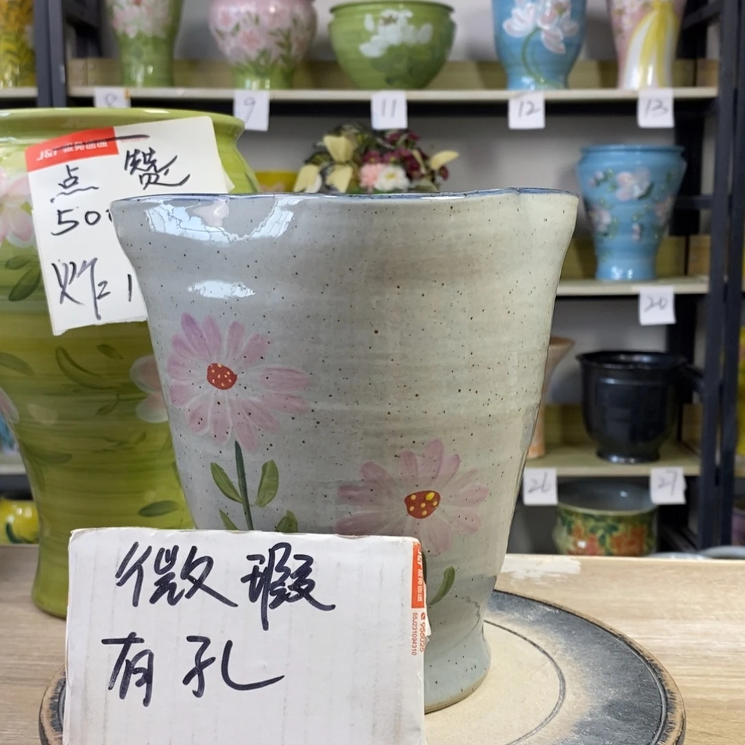 景德镇手工手绘陶瓷花盆