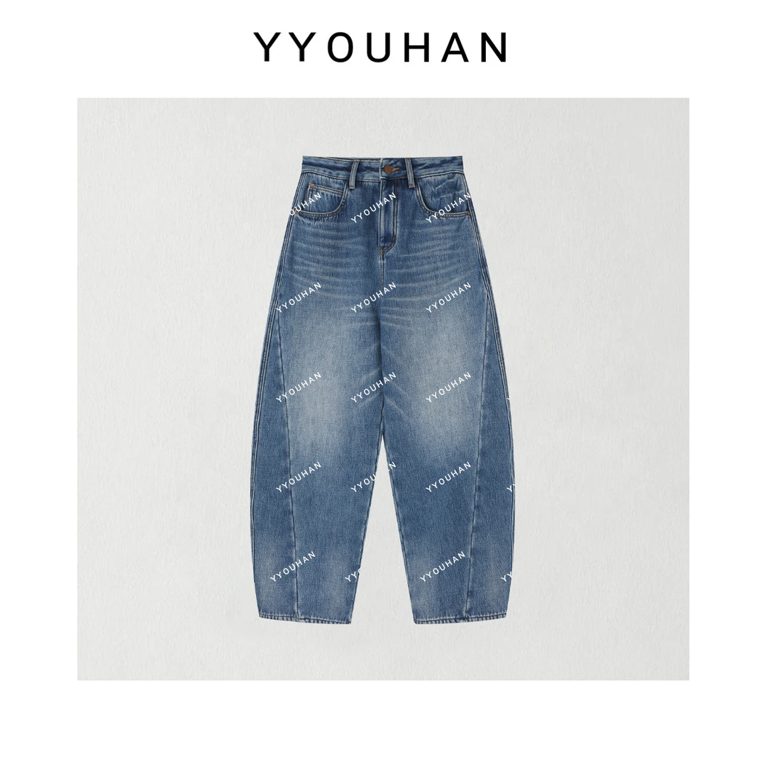 月月 2025秋冬新款加绒厚款立体剪裁显瘦百搭牛仔裤 2511C7475