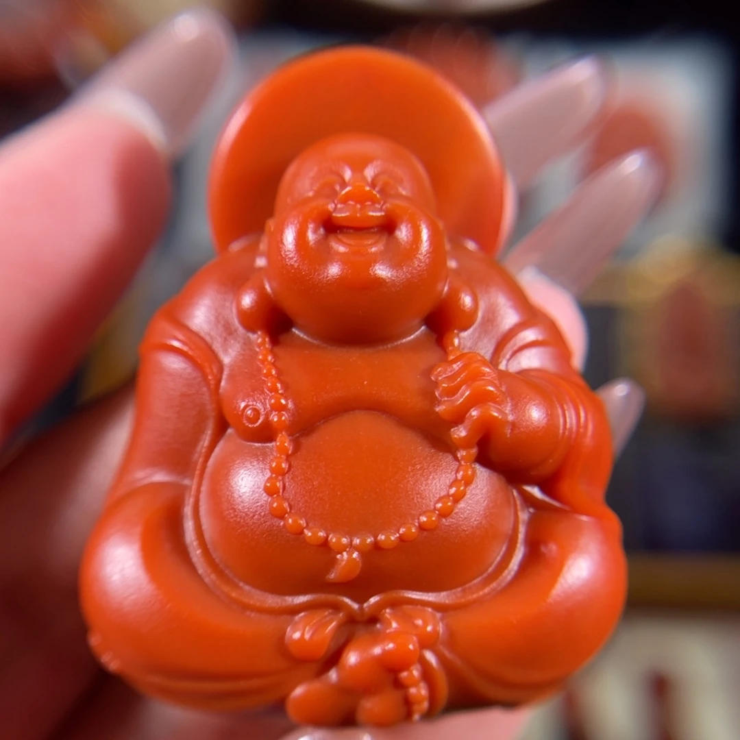 南红玛瑙未镶嵌笑口常开弥勒45.1*35.6