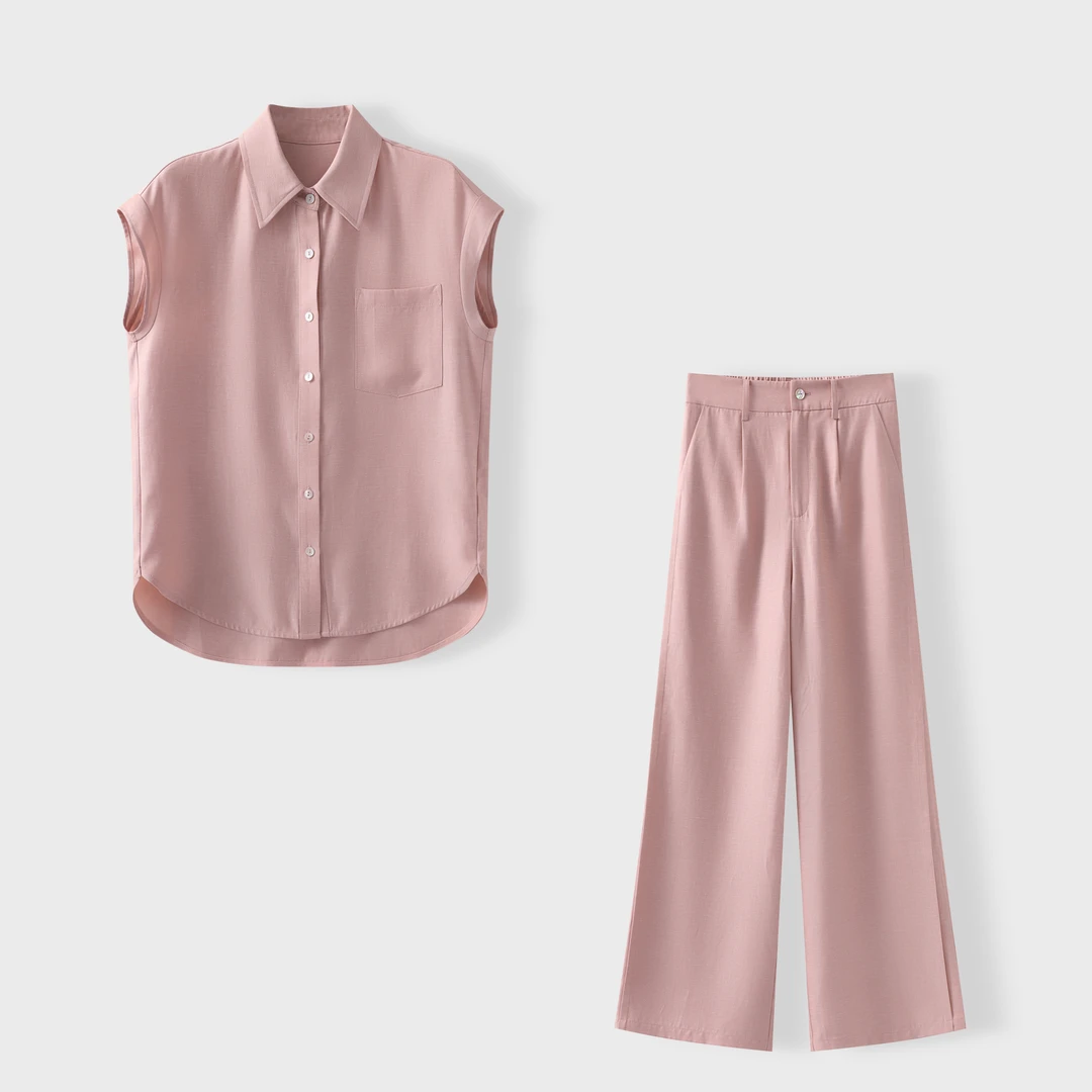 WLIN 【极简主义】夏季新款 自带慵懒文艺气质 女士休闲套装 2025夏