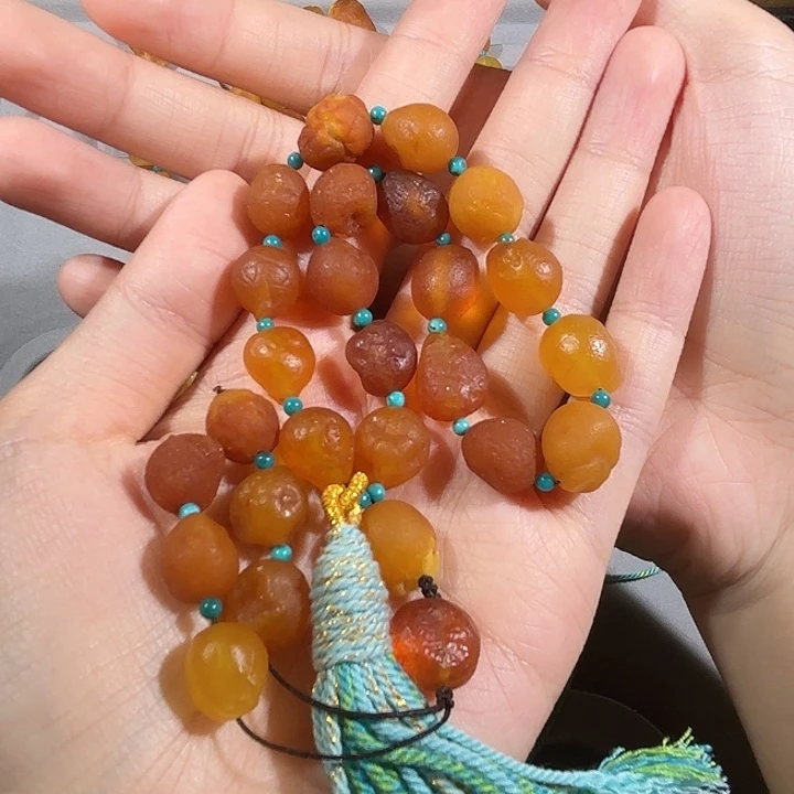 琥珀未镶嵌手链蜜蜡海漂手串