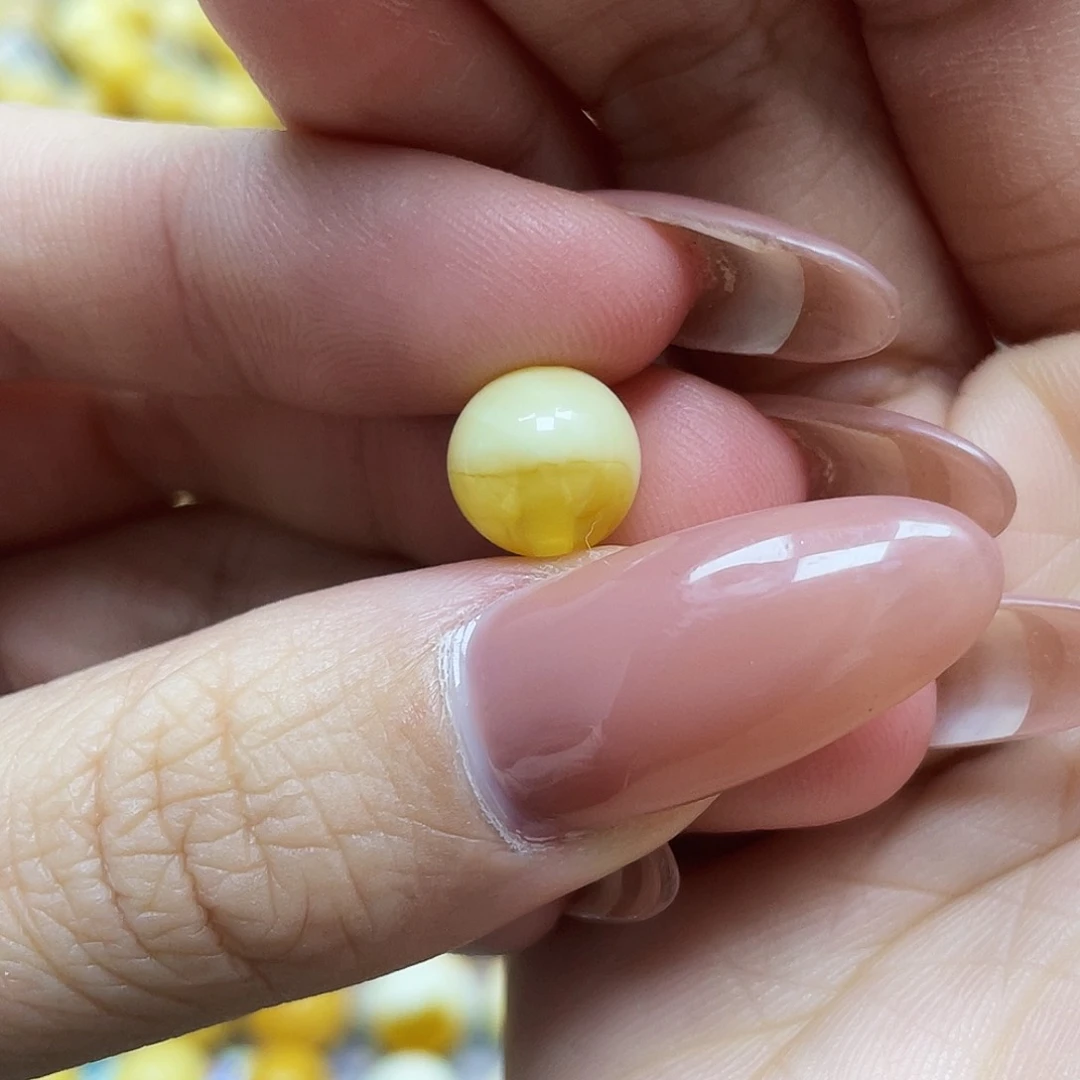 琥珀珠宝奇石未镶嵌薄**闪10mm
