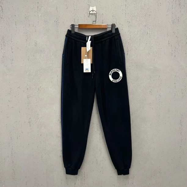 99新 BURBERRY/博柏利 burberry圆环刺绣logo黑色卫裤s码