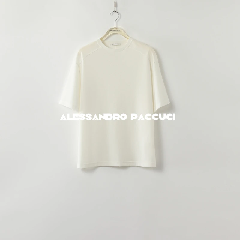 AP洛哥42027TT【晚风】莱赛尔男友风圆领多色通勤时尚百搭短袖T恤