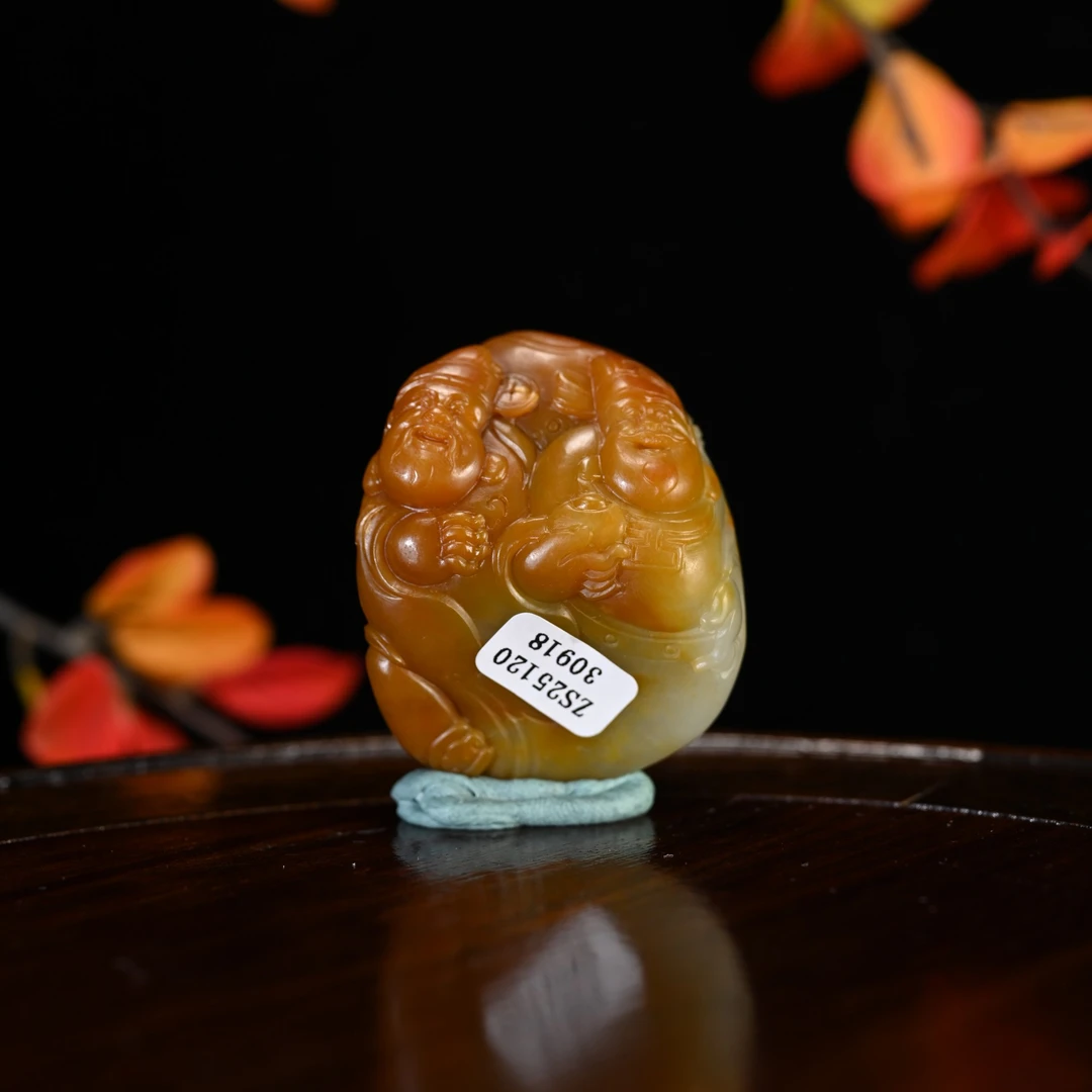 Lot8822 2512050197和田玉财神挂件【籽】/保利